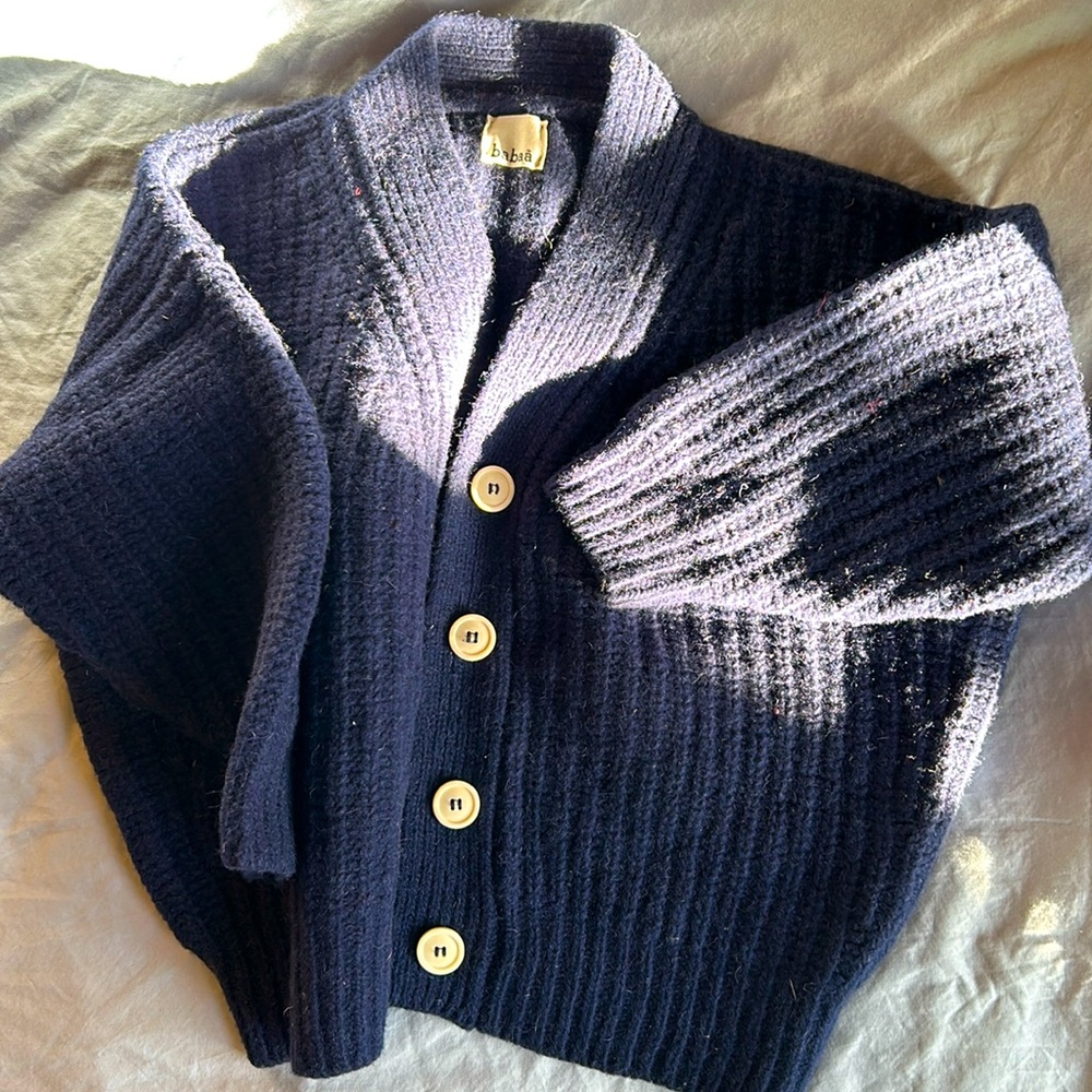 Babaa felted wool cardigan no 19 mini navy